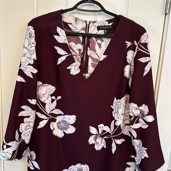 Plum floral dress - Picture 3 of 3